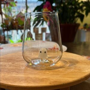 Stemless Ghost Charm Wine Glass New